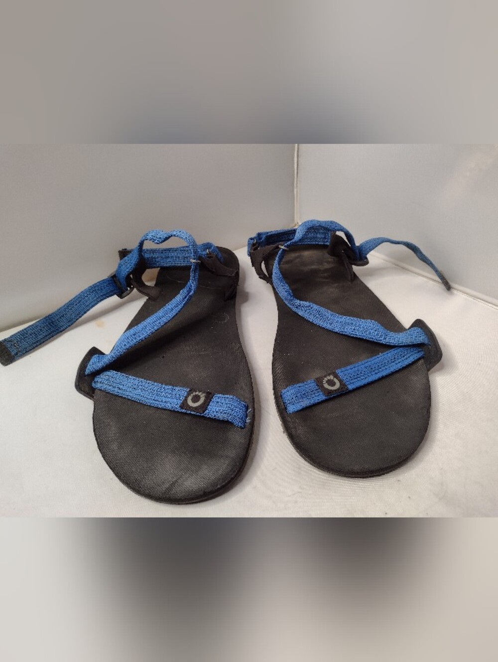 Xero Shoes Z-Trail EV Sandals Mens Blue Hook & Loop Strappy Barefoot 13 A1